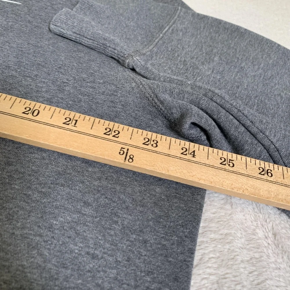 Y2K Nike Hoodie Mens L Gray Pullover Fleece Sweatshirt Small Essential Swoosh‎